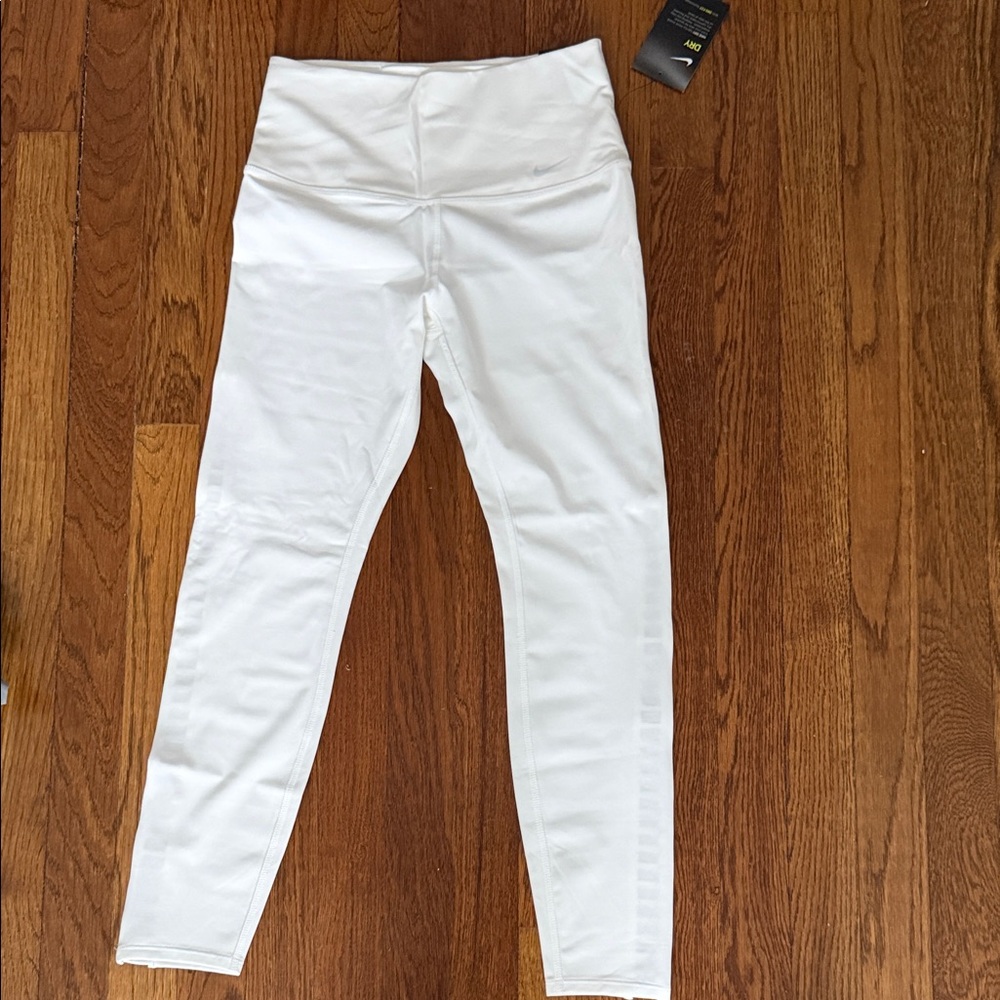Nike White High-Waist Active Leggings